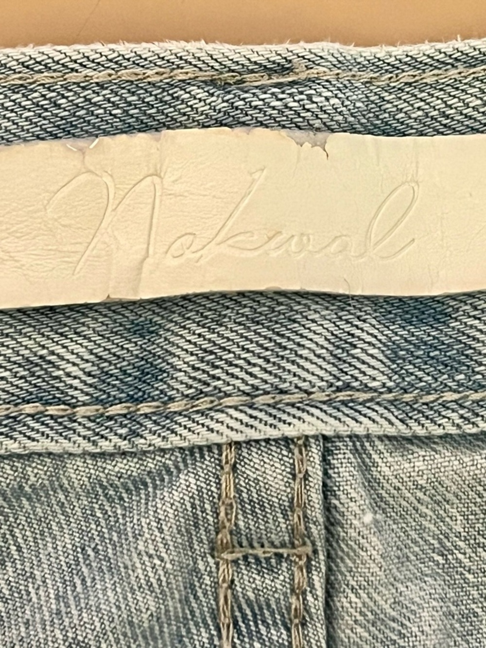 🩵Nokwal Relaxed Light Blue Side-Fray Jeans - Picture 4 of 6